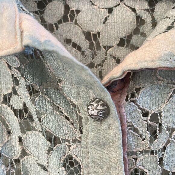 Aratta Silent Journey Tunic Womens Small Ombré Button Front Lace Anthropologie - Picture 3 of 13